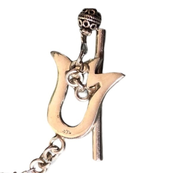 Sterling Silver 925 Green crystals Murano glass NWT necklace  w/ easy clasp - Picture 8 of 10